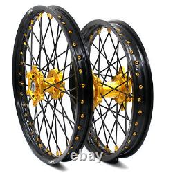 KKE 21/18 Enduro Wheels For SUZUKI RM125 2001-2007 RM250 2001-2008 Gold Black