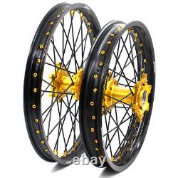 KKE 21/18 Enduro Wheels For SUZUKI RM125 2001-2007 RM250 2001-2008 Gold Black