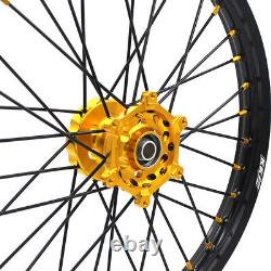 KKE 21/18 Enduro Wheels For SUZUKI RM125 2001-2007 RM250 2001-2008 Gold Black