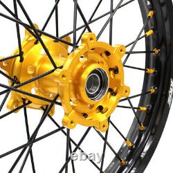 KKE 21/18 Enduro Wheels For SUZUKI RM125 2001-2007 RM250 2001-2008 Gold Black