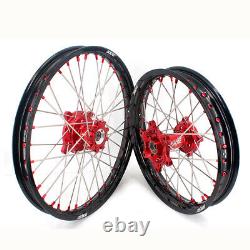 KKE 21/18 OEM Size For Honda XR650L 1993-2021 Enduro Wheels Rim CNC Red Hubs Set