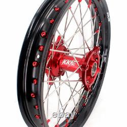 KKE 21/18 OEM Size For Honda XR650L 1993-2021 Enduro Wheels Rim CNC Red Hubs Set