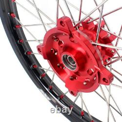 KKE 21/18 OEM Size For Honda XR650L 1993-2021 Enduro Wheels Rim CNC Red Hubs Set