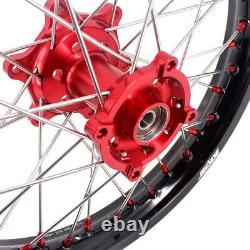 KKE 21/18 OEM Size For Honda XR650L 1993-2021 Enduro Wheels Rim CNC Red Hubs Set