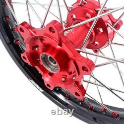 KKE 21/18 OEM Size For Honda XR650L 1993-2021 Enduro Wheels Rim CNC Red Hubs Set