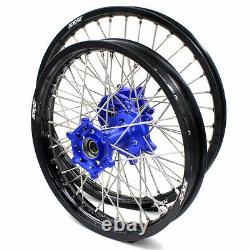 KKE 21/18 Spoked Enduro Wheels Rims Set For YAMAHA WR250R 2008-2020 Blue Hubs