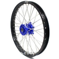 KKE 21/18 Spoked Enduro Wheels Rims Set For YAMAHA WR250R 2008-2020 Blue Hubs