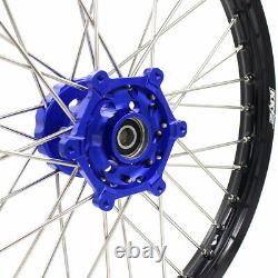 KKE 21/18 Spoked Enduro Wheels Rims Set For YAMAHA WR250R 2008-2020 Blue Hubs