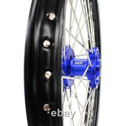 KKE 21/18 Spoked Enduro Wheels Rims Set For YAMAHA WR250R 2008-2020 Blue Hubs