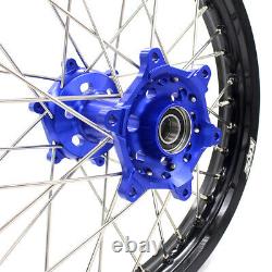 KKE 21/18 Spoked Enduro Wheels Rims Set For YAMAHA WR250R 2008-2020 Blue Hubs