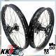 Kke 21/19 Cast Wheels Rims For Honda Cr125r Cr250r Crf250r 04-2013 Crf450r Black