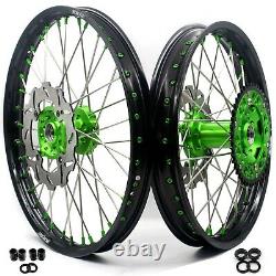 KKE 21/19 MX Dirtbike Wheels Rims Set For KAWASAKI KX125 KX250 1993-2002 Discs