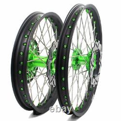 KKE 21/19 MX Dirtbike Wheels Rims Set For KAWASAKI KX125 KX250 1993-2002 Discs