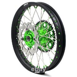 KKE 21/19 MX Dirtbike Wheels Rims Set For KAWASAKI KX125 KX250 1993-2002 Discs