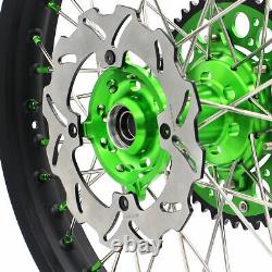 KKE 21/19 MX Dirtbike Wheels Rims Set For KAWASAKI KX125 KX250 1993-2002 Discs