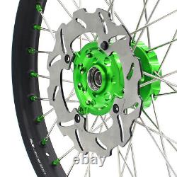 KKE 21/19 MX Dirtbike Wheels Rims Set For KAWASAKI KX125 KX250 1993-2002 Discs