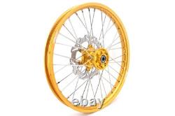 KKE 21-19 MX Spoked Wheels Fit Suzuki RM125 RM250 1996-2000 CNC Gold Rims & Hubs