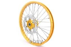 KKE 21-19 MX Spoked Wheels Fit Suzuki RM125 RM250 1996-2000 CNC Gold Rims & Hubs