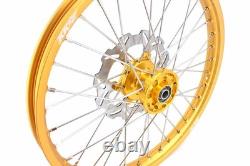 KKE 21-19 MX Spoked Wheels Fit Suzuki RM125 RM250 1996-2000 CNC Gold Rims & Hubs
