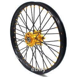 KKE 21/19 MX Wheels Rims For SUZUKI RM125 / RM250 1996-2008 Motor CNC Gold Hubs