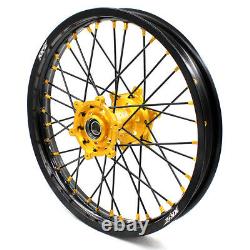 KKE 21/19 MX Wheels Rims For SUZUKI RM125 / RM250 1996-2008 Motor CNC Gold Hubs