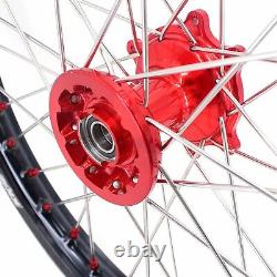 KKE 21 19 Motorcycle Spoke Wheels Rims Set For HONDA CRF250R 2004-2013 CRF450R