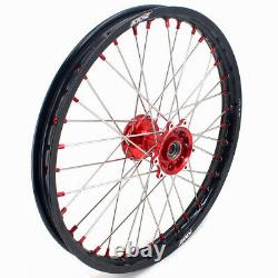 KKE 21/19 Spoke Wheels Rims Set For Honda CRF250R 2014-2022 CRF450R Cast Red Hub