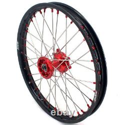 KKE 21/19 Spoke Wheels Rims Set For Honda CRF250R 2014-2022 CRF450R Cast Red Hub