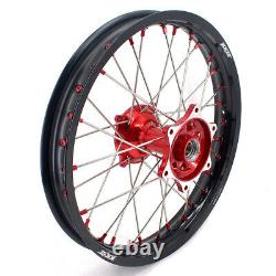 KKE 21/19 Spoke Wheels Rims Set For Honda CRF250R 2014-2022 CRF450R Cast Red Hub