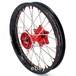 KKE 21/19 Spoke Wheels Rims Set For Honda CRF250R 2014-2022 CRF450R Cast Red Hub