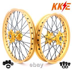 KKE 21/19 Spoked Wheel for Suzuki RM125 2007 RM250 2008 Motorcycle GOLD Rims