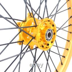 KKE 21/19 Spoked Wheel for Suzuki RM125 2007 RM250 2008 Motorcycle GOLD Rims
