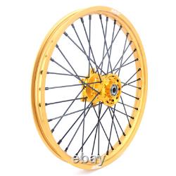 KKE 21/19 Spoked Wheel for Suzuki RM125 2007 RM250 2008 Motorcycle GOLD Rims
