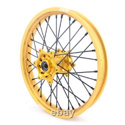 KKE 21/19 Spoked Wheel for Suzuki RM125 2007 RM250 2008 Motorcycle GOLD Rims