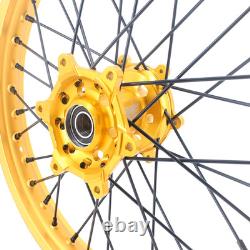 KKE 21/19 Spoked Wheel for Suzuki RM125 2007 RM250 2008 Motorcycle GOLD Rims