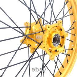 KKE 21/19 Spoked Wheel for Suzuki RM125 2007 RM250 2008 Motorcycle GOLD Rims