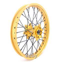 KKE 21/19 Spoked Wheel for Suzuki RM125 2007 RM250 2008 Motorcycle GOLD Rims