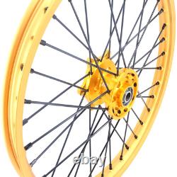 KKE 21/19 Spoked Wheel for Suzuki RM125 2007 RM250 2008 Motorcycle GOLD Rims