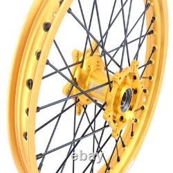 KKE 21/19 Spoked Wheel for Suzuki RM125 2007 RM250 2008 Motorcycle GOLD Rims