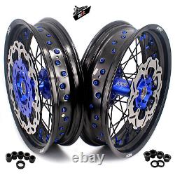 KKE 3.5 & 4.2517 Supermoto Spoke Wheels Rims Fit YAMAHA WR250F WR450F 2003-2018