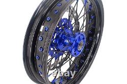 KKE 3.5 & 4.2517 Supermoto Spoke Wheels Rims Fit YAMAHA WR250F WR450F 2003-2018