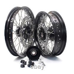 KKE 3.5/4.25 Supermoto Cush Drive Spoked Wheels Set For SUZUKI DR650SE 1996-2022