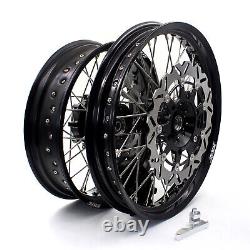 KKE 3.5/4.25 Supermoto Cush Drive Spoked Wheels Set For SUZUKI DR650SE 1996-2022