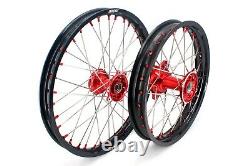 KKE Casting 21/18 Enduro Wheels Set For HONDA CR125R CR250R 2002-2013 Red Nipple