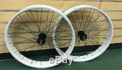 Micargi 26 x 4.0 Rear & Front Fat Bike Wheel 7 speed 36 spoke Disc Brake white