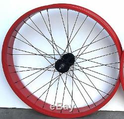 Micargi Fat 29 x 80mm Rear & Front Bicycle Wheel 7 spd 36 spokes Disc Brake Red