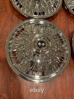 NEW SET OF 1970-1996 FITS IMPALA CAPRICE WIRE SPOKE 15 Hubcaps WHEELCOVERS