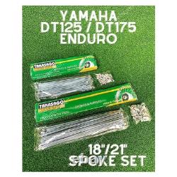 NEW Yamaha DT125 Takasago Front & Rear Spoke Set 18/21 Rims FREE SHIPPING