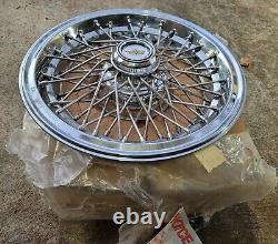 NOS Set of 4 OEM 1986-96 Chevy Caprice 15 Wire Spoke Hubcaps Wheel Covers Locks