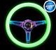 Nrg Steering Wheel 350mm Neochrome Spoke Green Glow In The Dark Grip St-015mc-gl